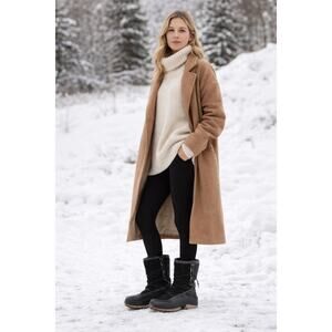 ULU Crow Shearling Leather Primaloft Winter Boots Black Women 8 Waterproof Shoes